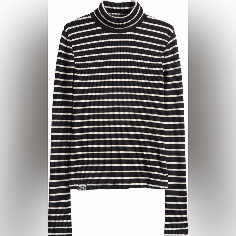 Mother The Long Sleeve Hickey Mock Neck Top